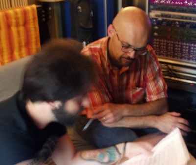 Alberto Cafulli and Paolo Cereda check song structure